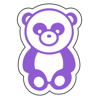 Sitting Big Nose Panda Sticker (Lavender)